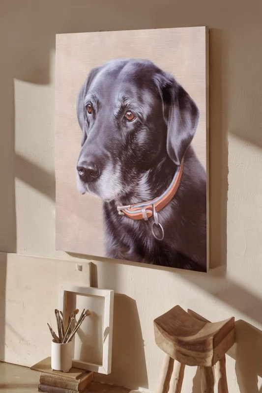 A-Hand drawn Pet Oil Painting - Customized