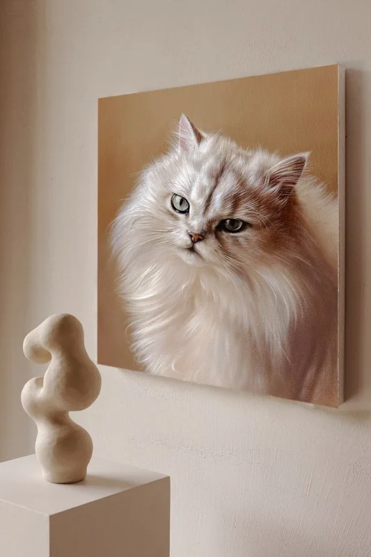 A-Hand drawn Pet Oil Painting - Customized